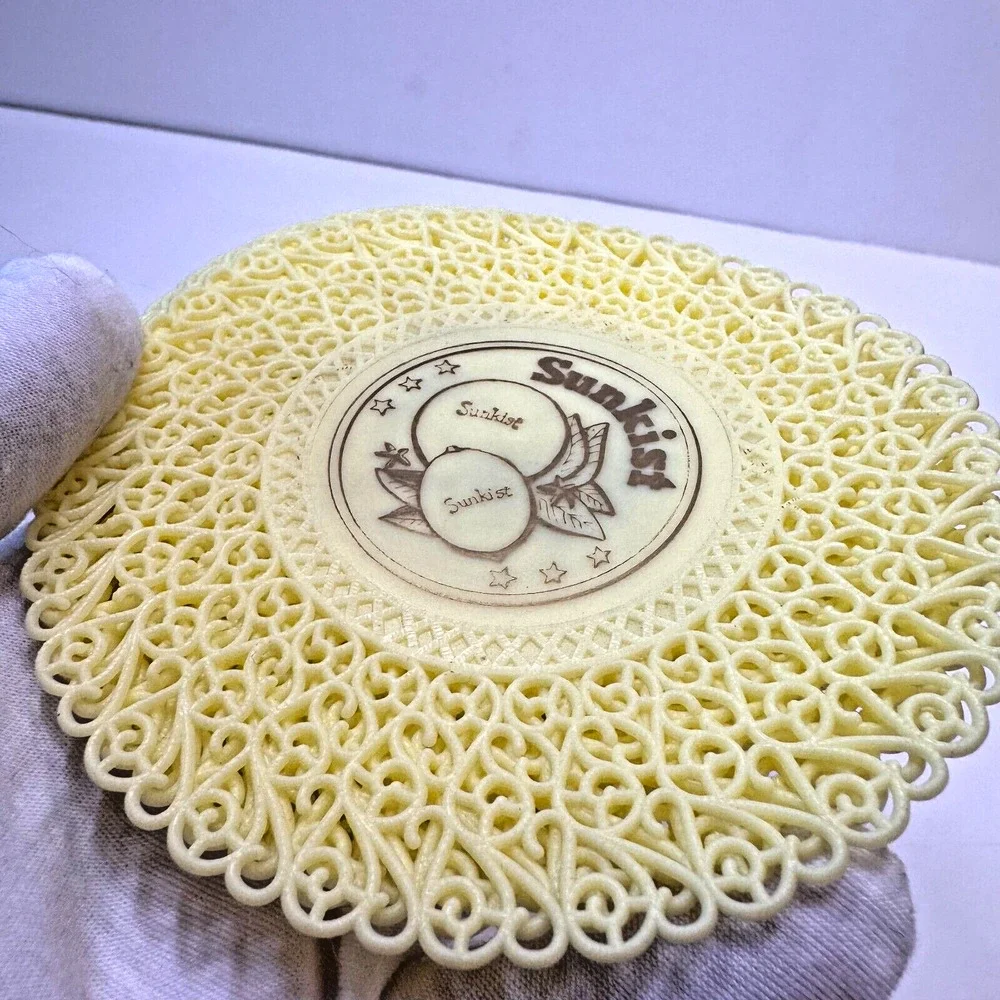 5x Retro VTG Sunkist Plastic Coasters 4.5